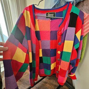 Fun sport checkered cardigan